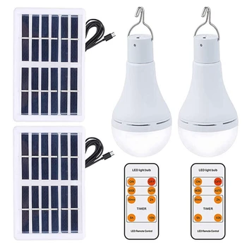 1 комплект светодиодных солнечных ламп, перезаряжаемых энергетических ламп, лампа для кемпинга, Солнечная палатка, лампа + пульт дистанционного управления для внутреннего и наружного использования