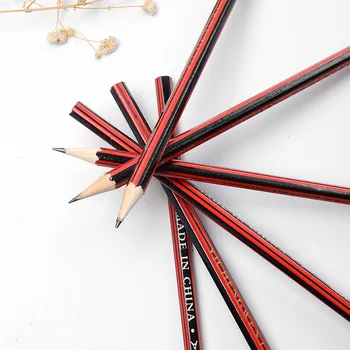10 шт. Простой деревянный шестигранный карандаш HB с ластиком для детей, практичные школьные принадлежности, канцелярские ручки для письма