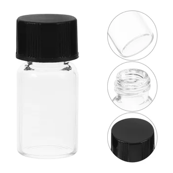 10 шт. флаконов, маленьких стеклянных бутылочек, прозрачных герметичных небольших флаконов для образцов жидкости, предназначенных для путешествий