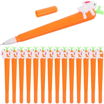 15шт Пишущие Ручки 05 мм Гелевые Чернильные Ручки Морковной Формы Для Заметок для Офиса Школы