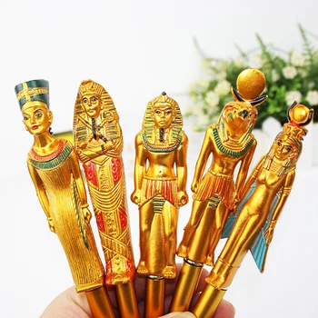1шт Египетский Фараон Синие Чернила Шариковая Ручка Горячего Тиснения Мумия Пишущая Шариковая Ручка