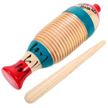 2 Комплекта деревянных инструментов Guiro Начинающий перкуссионный инструмент Guiro для детей с палочкой