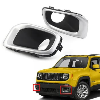 2 предмета, украшение переднего бампера автомобиля, противотуманные фары, крышка лампы для Jeep Renegade 2015-2017, АБС-пластик