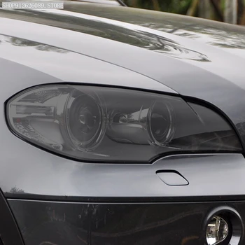 2 Шт Защитная пленка для автомобильных фар с Дымчато-черным оттенком, Виниловая Прозрачная наклейка TPU для BMW X5 E70 M 2006-2013 Аксессуары