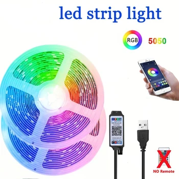 20-метровая светодиодная лампа с RGB 5050, меняющая цвет, с Bluetooth, модный умный светильник, украшение для ночника
