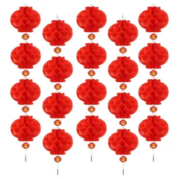 20 ШТ. Китайский фонарь, Складной водонепроницаемый, Удачи, китайский Новый год, принадлежности для весеннего фестиваля или украшения