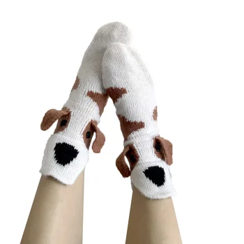 2022 Забавные Вязаные носки Зимние Теплые Мужские женские Носки с рисунком милой собачки для пола в помещении, Носки в Рождественский подарок, Calcetines De La Mujer