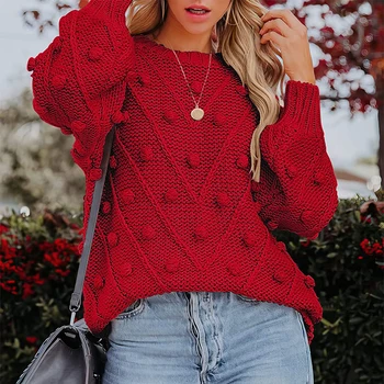 2023 Новый Рождественский Красный свитер, Вязаные пуловеры с круглым вырезом и длинным рукавом, Женские осенне-зимние теплые джемперы, французская модная уличная одежда