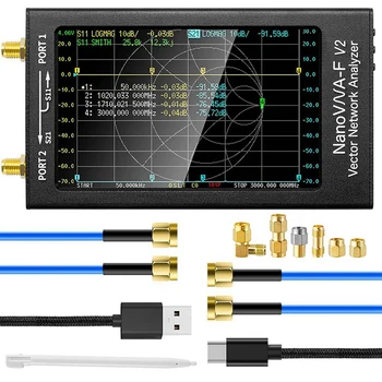 2X Векторный сетевой анализатор Nanovna-F V2 50 кГц-3 ГГц Антенный анализатор HF VHF UHF VNA 4,3 дюйма с емкостью 5000 мАч