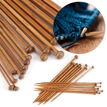 36 шт./компл. бамбуковых спиц для начинающих и профессиональных, набор спиц для вязания свитеров 18 размеров от 2 мм до 10 мм, вязание своими руками