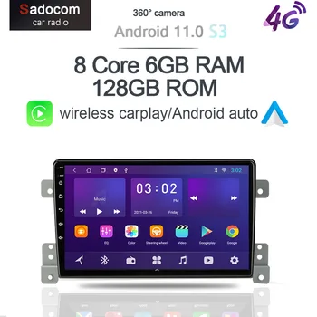360 Панорамная Камера Carplay 6G + 128 ГБ Android 11,0 Автомобильный DVD-плеер GPS WIFI Bluetooth RDS Радио Для Suzuki grand vitara 2007-2015