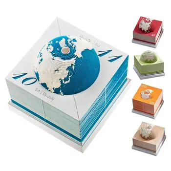 3D Земной календарь 3D Календарь Искусство резьбы по бумаге Блокнот для заметок Отрывной календарь Скульптура Скульптура Бумажная модель Земли Рабочий стол