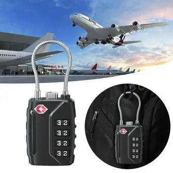 4-значный кодовый замок TSA, прочный инструмент безопасности, противоугонный замок для шкафа, тросовый замок для чемодана, кодовый замок для багажа, путешествия