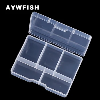 AYWFISH 5 отделений Коробки для рыболовных снастей Приманка Крючок Кольцо Коробка аксессуаров Высококачественный твердый пластик Маленькая коробка для рыболовных приманок