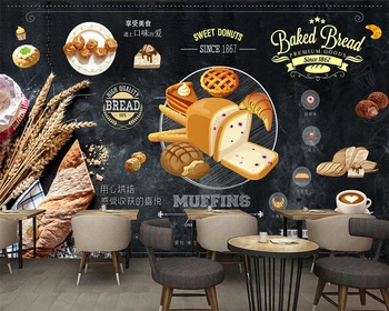 beibehang Индивидуальные кафе для выпечки хлеба в европейском стиле, магазин десертов с молочным чаем, фон для инструментов papel de parede обои