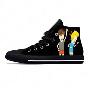 Butthead Rock Аниме Мультфильм Манга Комикс Бивис Повседневная тканевая обувь с высоким берцем Легкие дышащие мужские и женские кроссовки с 3D принтом