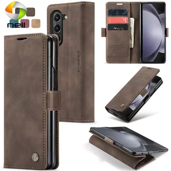 CaseMe Retor Кожаный Бумажник Со Слотом Для Карт Чехол Для Телефона Samsung Galaxy Z Fold 5 4 Fold5 Fold4 Противоударная Откидная Крышка-Подставка Coque Bag