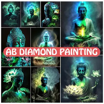 DIY Алмазная картина Buddha AB Religion 5D Полная Алмазная Мозаика для декора дома Персонализированные Идеи подарков Оптом Новинка 2023 года