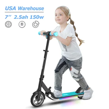 e Оптовая Продажа E-scooter Led Light Складной Регулируемый Электрический Детский Самокат США 7 дюймов 2 Колеса Стальной Пластик 150 Вт M2procustom