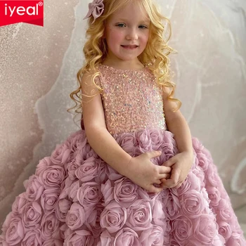 IYEAL 2023 Новое Детское платье, платье принцессы, Темпераментное платье Для девочек, Модное Детское платье Принцессы, Розовое платье Феи