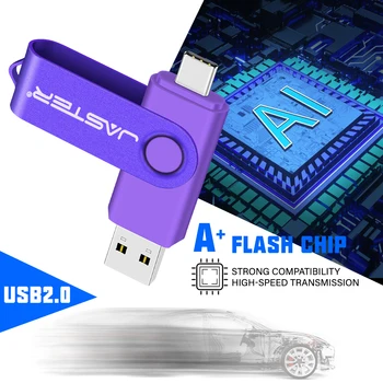 JASTER Красочный USB Флэш-накопитель 128 ГБ TYPE-C Флеш-накопитель 64 ГБ для Компьютера Внешний Накопитель 32 ГБ Поворотная Карта памяти 16 ГБ 8 ГБ