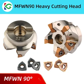 MFWN 90 градусов MFWN90 двусторонняя шестигранная тяжелая режущая торцевая фрезерная головка WNMU 0806 со вставным фрезерным диском