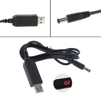QC3.0 от USB до 5 В 9 В 12 В Регулируемый кабель питания 5,5x2,5 мм для светодиода маршрутизатора