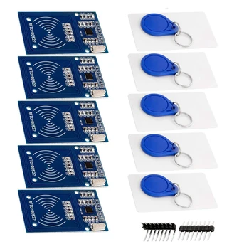 RFID-комплект RC522 со считывателем, чипом и картой 13,56 МГц SPI Совместим с для Arduino и для Raspberry Pi