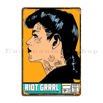 Riot Girl Металлическая Табличка Плакат Афиша Кинотеатра Гараж Железный Гараж Жестяная Вывеска Плакат