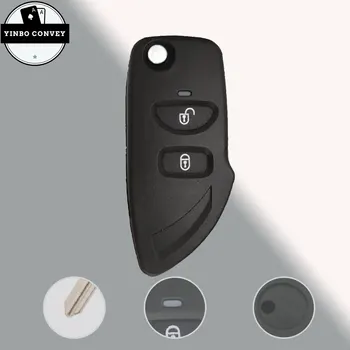 YINBO 2B Flip Smart Key Case Складной Чехол для Дистанционного Ключа Для Hyundai Santa Fe С Держателем Батареи и Неразрезным Лезвием