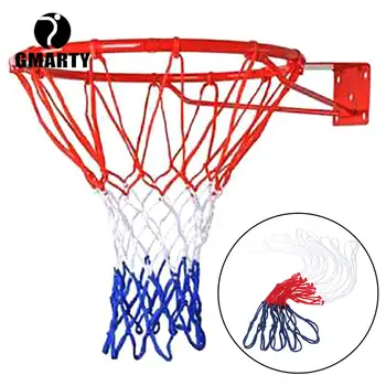 Баскетбольная сетка для занятий спортом на открытом воздухе, стандартная нейлоновая нить, баскетбольное кольцо, сетчатая сетка, задняя панель, обод для мяча, 12 петель