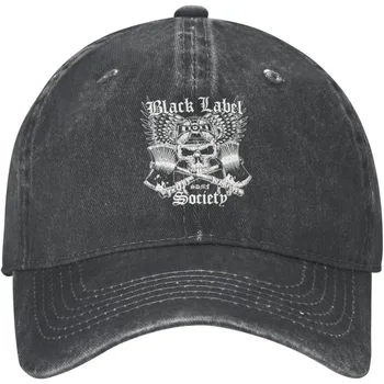 Бейсболка Black Music Label Music Society, винтажная выстиранная джинсовая кепка Унисекс, повседневная спортивная кепка на открытом воздухе, Черная