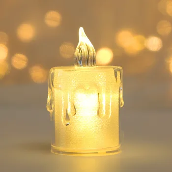 Беспламенная светодиодная свеча для чая с пожеланиями Теплая белая беспламенная свеча на Хэллоуин, Рождество, свадьбу, Свадебный декор, свеча 4 размера