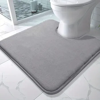Большой размер коврика для ванной комнаты U-образный ковер для ванной комнаты, водопоглощающий и нескользящий коврик для туалета, украшение дома