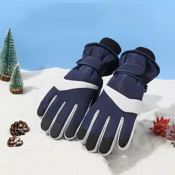 Ветрозащитные лыжные перчатки Модные нескользящие утолщенные теплые перчатки для взрослых с сенсорным экраном, водонепроницаемые Теплые перчатки