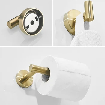 Вешалка для полотенец из нержавеющей стали, Крючок для держателя туалетной бумаги, Хромированный набор оборудования для ванной комнаты