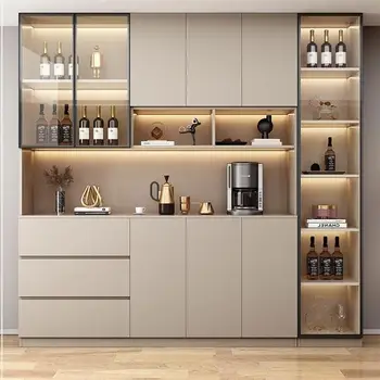 Винный шкаф, гостиная, настенный шкаф для хранения, легкая роскошь, высококачественная стеклянная дверь, чайный шкаф, индивидуальный обеденный шкаф