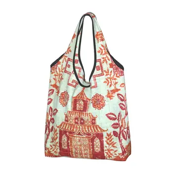 Винтажный чайный домик Richloom, Чайнуазри, Пагода, сумка для покупок, сумки через плечо в восточном стиле, сумки для покупок