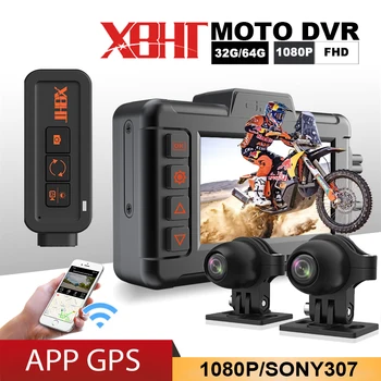 Водонепроницаемый Видеорегистратор Для Мотоцикла Dash Cam Ночного Видения Двойной Видеорегистратор Для Вождения 1080P GPS Навигация Вид Спереди и Сзади Видеорегистратор Для мотоцикла