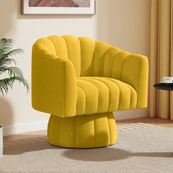 Вращающийся на 360 градусов диван-бочка середины века с акцентом на диван-стулья для гостиной, Круглые кресла с широкой мягкой мебелью