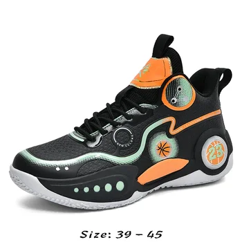 Высококачественная повседневная спортивная обувь для мужчин, новинка 2023 года, размер 44 45, удобные баскетбольные кроссовки для бега на открытом воздухе, обувь - черный, белый цвет