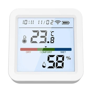 Датчик влажности с подсветкой экрана, приложение для управления датчиком температуры с функцией будильника для дома