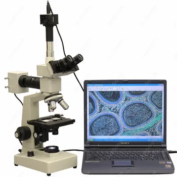 Двухсветовой металлургический микроскоп-AmScope Поставляет 40X-2000X двухсветовой металлургический микроскоп + 8-мегапиксельная цифровая камера