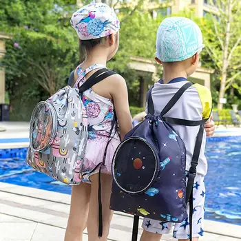 Детская сумка для плавания, водонепроницаемая, защищающая от царапин, разделяющая воду и сухость, Портативная детская сумка для плавания на открытом воздухе, рюкзак для пляжа