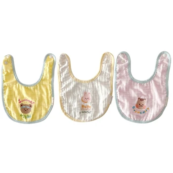 Детские нагрудники Слюнявый нагрудник для новорожденных Хлопчатобумажные салфетки от отрыжки с пуговицей для младенцев