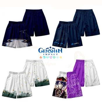 Детские шорты Genshin Impact, купальник для серфинга 2023, Летние быстросохнущие шорты, пляжные шорты для мальчиков, высокое качество, горячая распродажа