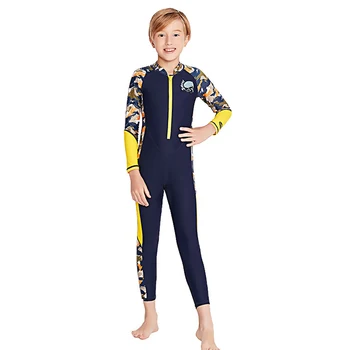 Детский костюм для дайвинга и серфинга С длинными рукавами, цельный купальник для подводного плавания и серфинга, открытый купальный костюм с защитой от ультрафиолета, защищающий от медуз,