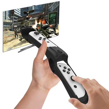 Джойстик Guns-Shape Handgrip Sense Для Переключения / OLED-Съемки Игрового Контроллера Gamepad Joypad Игровые Аксессуары Черный Белый