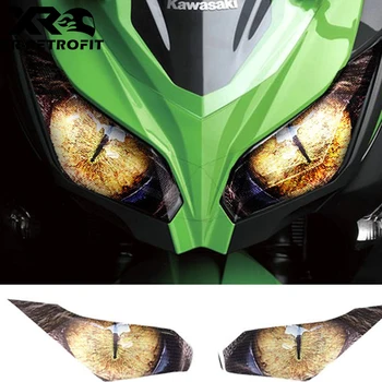 Для KAWASAKI NINJA300/250/Мотоциклетный передний обтекатель, наклейка на фару, защитные наклейки, защита