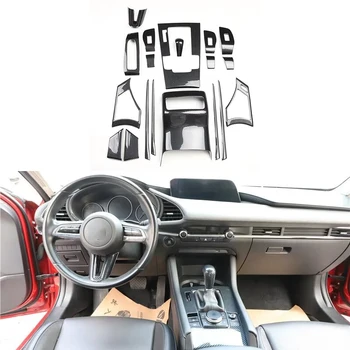 Для Mazda 3 Axela 2020 карбоновое волокно, цветная внутренняя панель стеклоподъемника, наклейка на вентиляционную дверную панель, аксессуары для стайлинга автомобилей